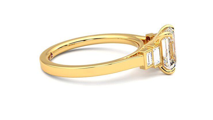 Taylor & Hart Riona Emerald Engagement Ring 360 degree image 9