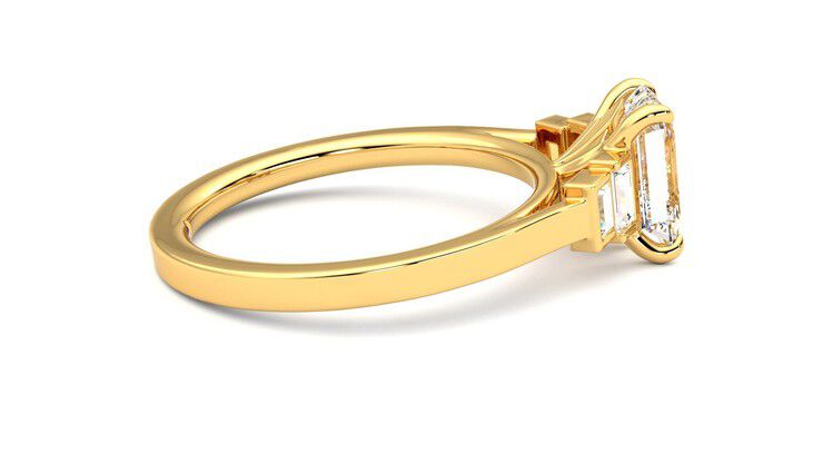 Taylor & Hart Riona Emerald Engagement Ring 360 degree image 10