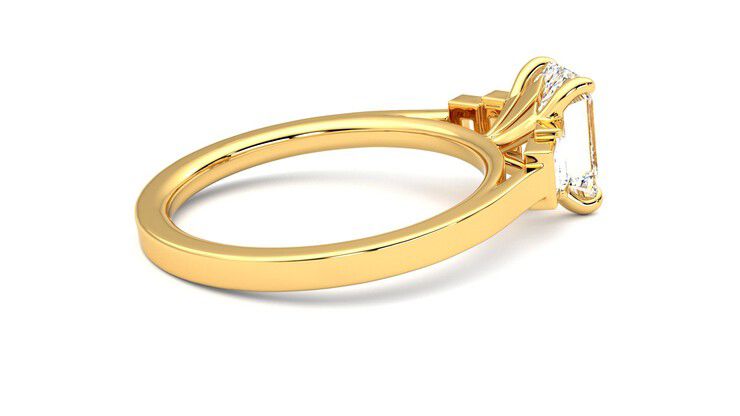 Taylor & Hart Riona Emerald Engagement Ring 360 degree image 11