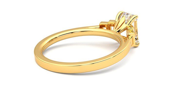 Taylor & Hart Riona Emerald Engagement Ring 360 degree image 12