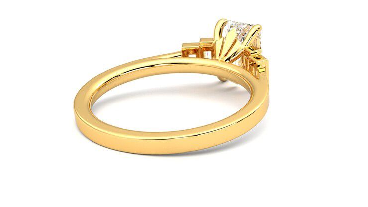 Taylor & Hart Riona Emerald Engagement Ring 360 degree image 13