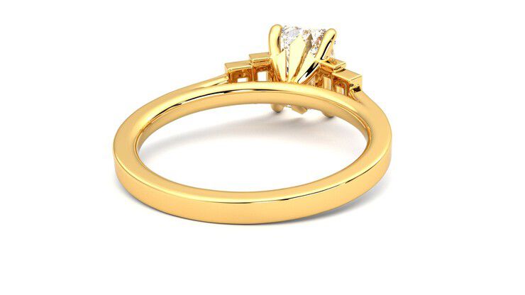 Taylor & Hart Riona Emerald Engagement Ring 360 degree image 14