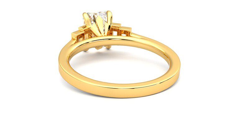 Taylor & Hart Riona Emerald Engagement Ring 360 degree image 16