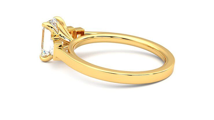 Taylor & Hart Riona Emerald Engagement Ring 360 degree image 19