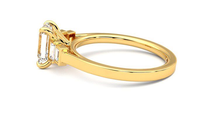 Taylor & Hart Riona Emerald Engagement Ring 360 degree image 20
