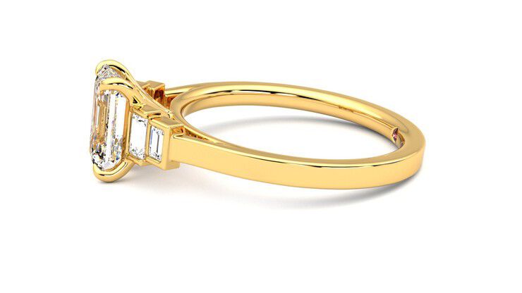 Taylor & Hart Riona Emerald Engagement Ring 360 degree image 21