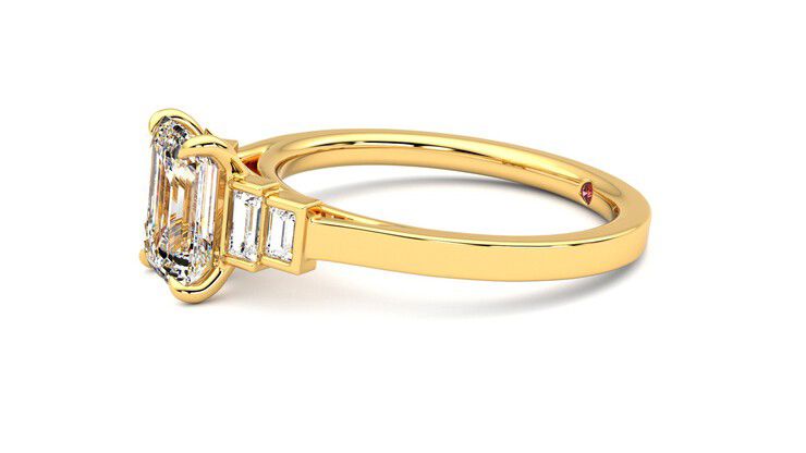 Taylor & Hart Riona Emerald Engagement Ring 360 degree image 22
