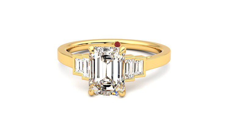 Taylor & Hart Riona Emerald Engagement Ring 360 degree image 28