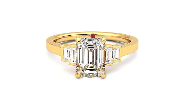 Taylor & Hart Riona Emerald Engagement Ring 360 degree image 29