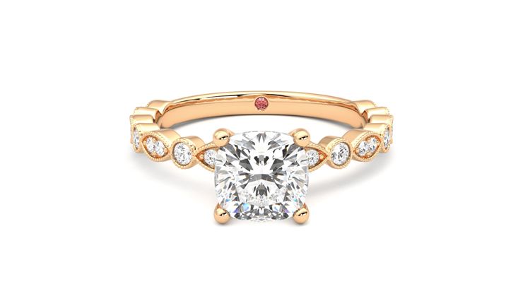 Taylor & Hart Selene Cushion Engagement Ring 360 degree image 0