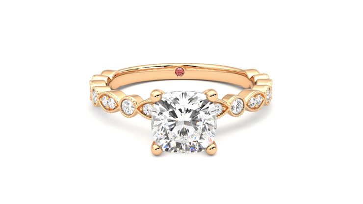 Taylor & Hart Selene Cushion Engagement Ring 360 degree image 1
