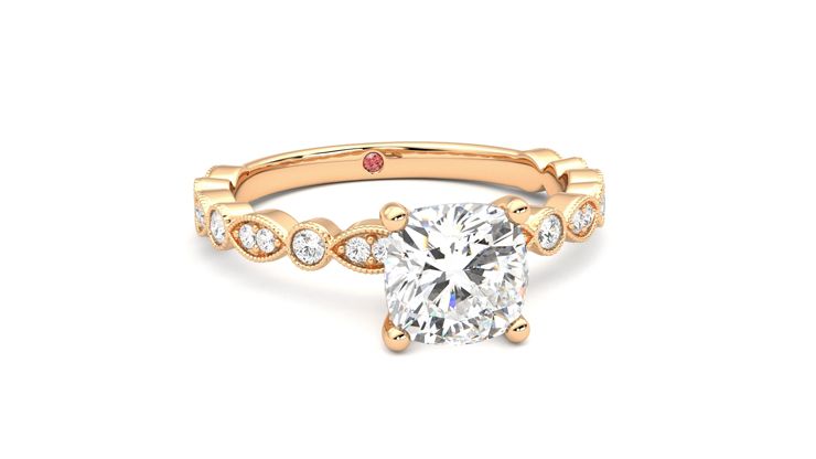 Taylor & Hart Selene Cushion Engagement Ring 360 degree image 3