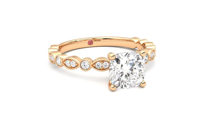 Taylor & Hart Selene Cushion Engagement Ring 360 degree image 4