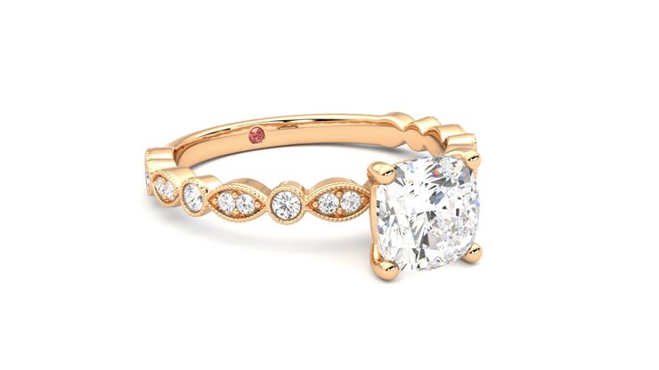 Taylor & Hart Selene Cushion Engagement Ring 360 degree image 5