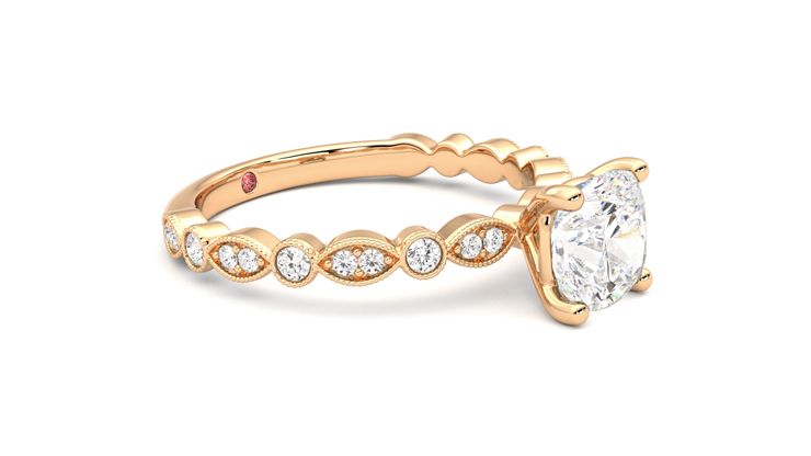 Taylor & Hart Selene Cushion Engagement Ring 360 degree image 7