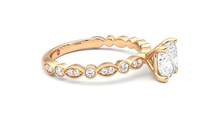 Taylor & Hart Selene Cushion Engagement Ring 360 degree image 8