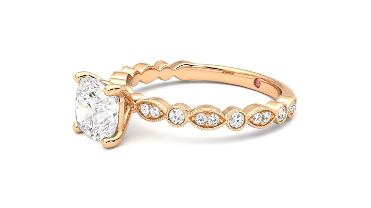 Taylor & Hart Selene Cushion Engagement Ring 360 degree image 23
