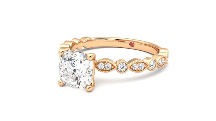Taylor & Hart Selene Cushion Engagement Ring 360 degree image 25