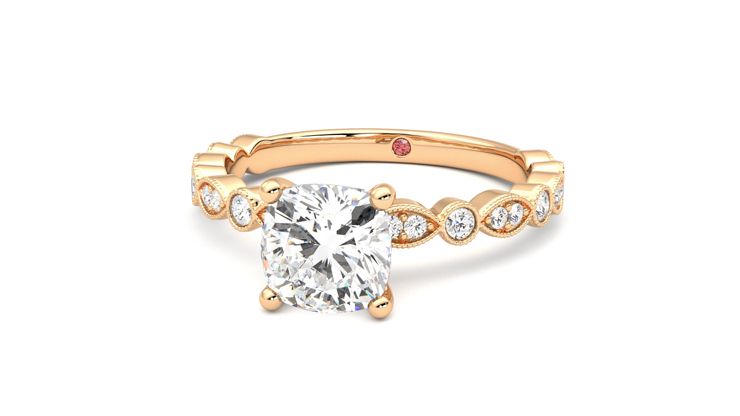 Taylor & Hart Selene Cushion Engagement Ring 360 degree image 27