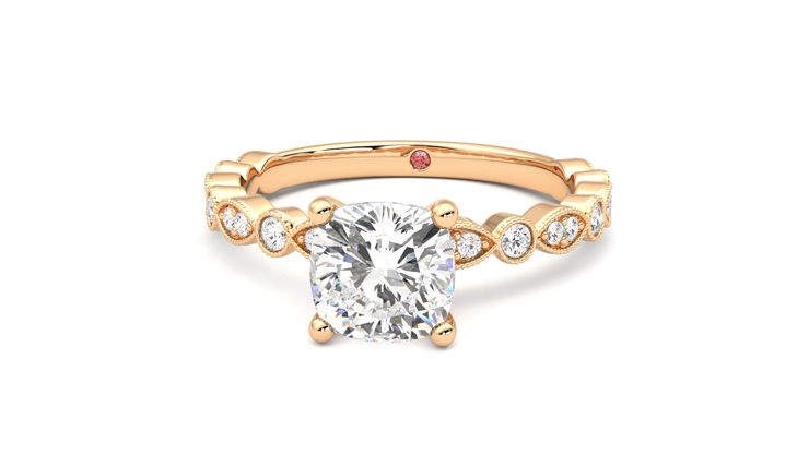 Taylor & Hart Selene Cushion Engagement Ring 360 degree image 28