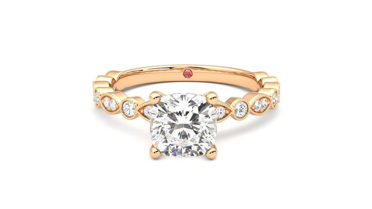 Taylor & Hart Selene Cushion Engagement Ring 360 degree image 29