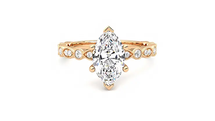 Taylor & Hart Selene Marquise Engagement Ring 360 detail 01
