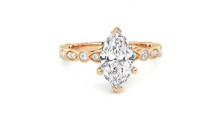 Taylor & Hart Selene Marquise Engagement Ring 360 degree image 1