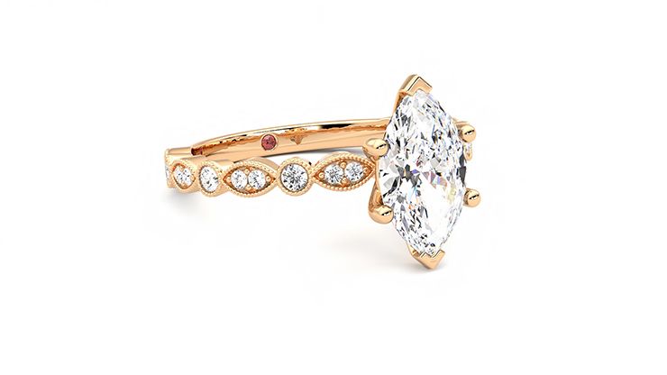 Taylor & Hart Selene Marquise Engagement Ring 360 degree image 4