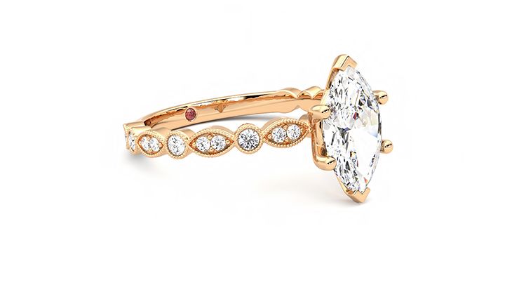 Taylor & Hart Selene Marquise Engagement Ring 360 degree image 5