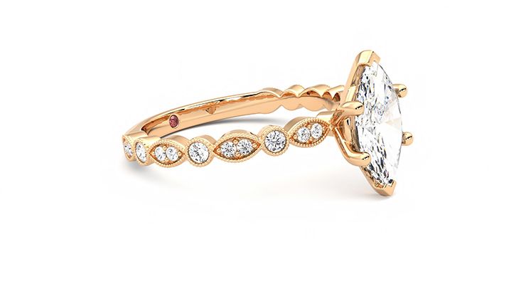 Taylor & Hart Selene Marquise Engagement Ring 360 degree image 6