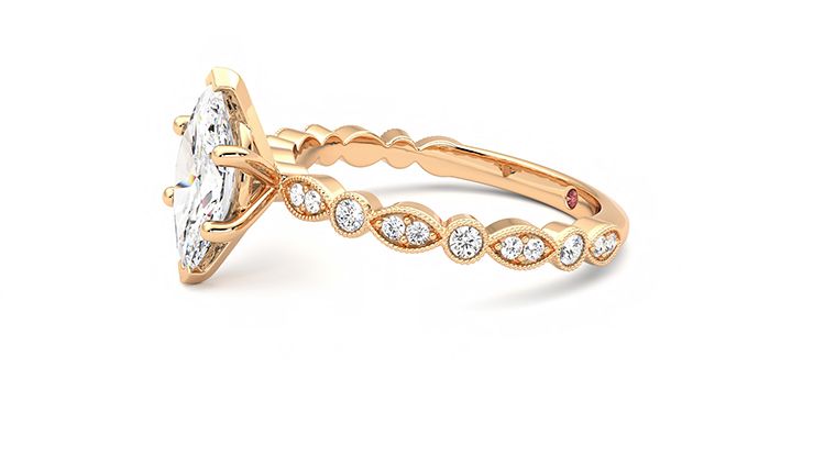 Taylor & Hart Selene Marquise Engagement Ring 360 degree image 21