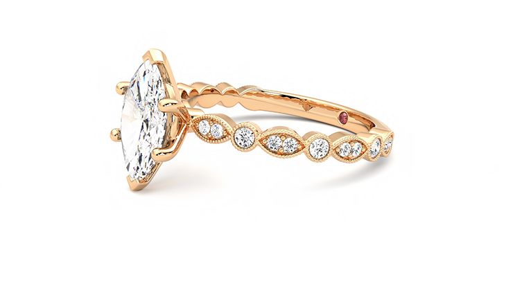 Taylor & Hart Selene Marquise Engagement Ring 360 degree image 22