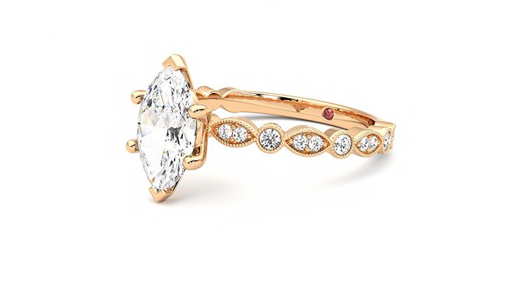 Taylor & Hart Selene Marquise Engagement Ring 360 degree image 23