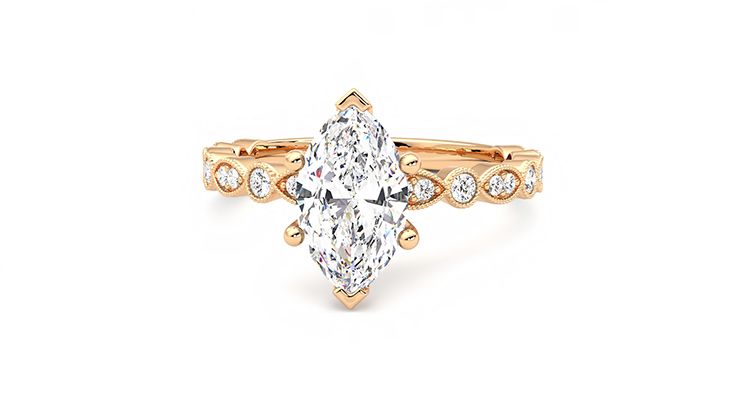 Taylor & Hart Selene Marquise Engagement Ring 360 degree image 27