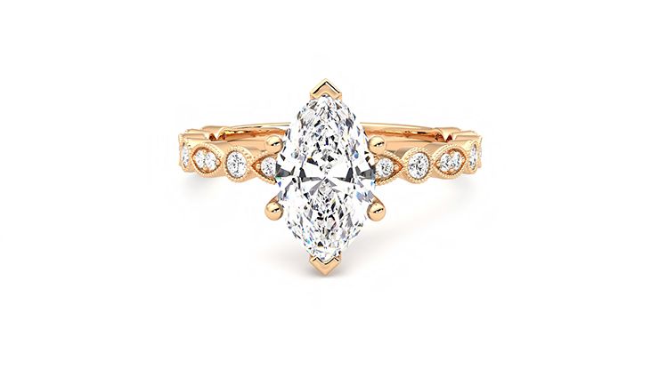Taylor & Hart Selene Marquise Engagement Ring 360 degree image 28