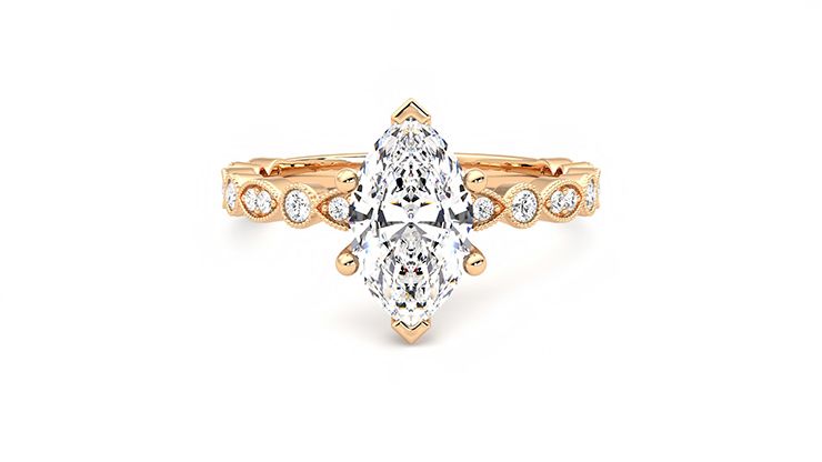 Taylor & Hart Selene Marquise Engagement Ring 360 degree image 29