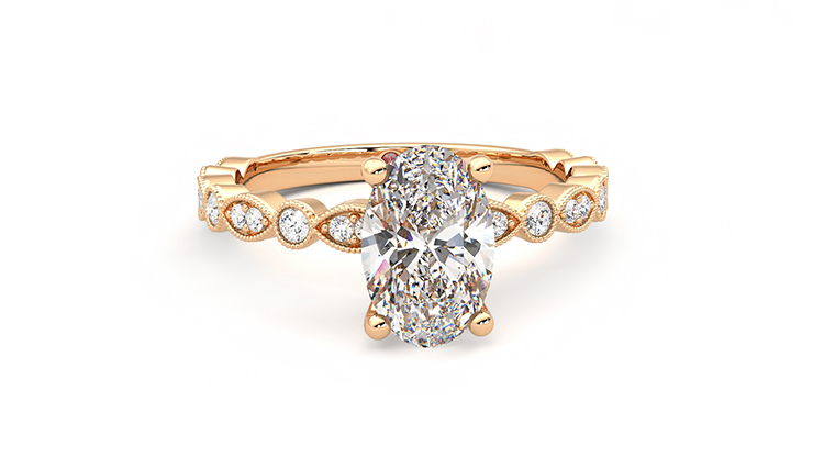 Taylor & Hart Selene Oval Engagement Ring 360 degree image 1