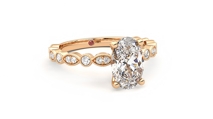 Taylor & Hart Selene Oval Engagement Ring 360 degree image 3