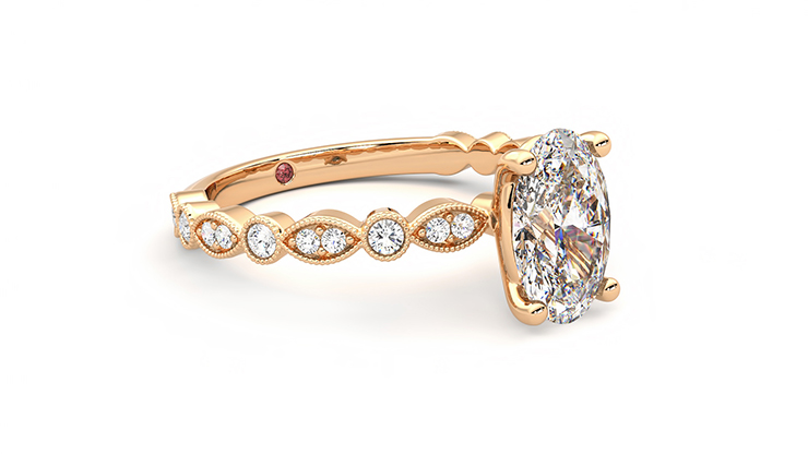 Taylor & Hart Selene Oval Engagement Ring 360 degree image 5