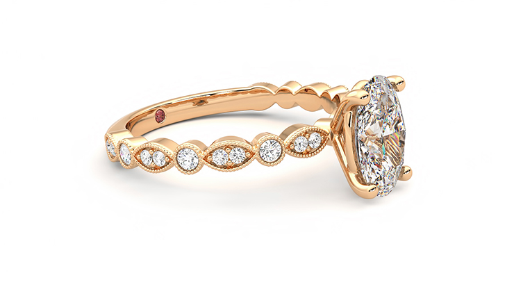 Taylor & Hart Selene Oval Engagement Ring 360 degree image 6