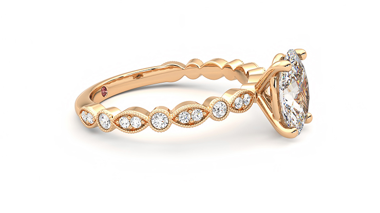 Taylor & Hart Selene Oval Engagement Ring 360 degree image 7