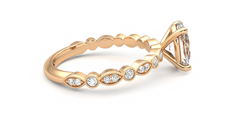 Taylor & Hart Selene Oval Engagement Ring 360 degree image 9