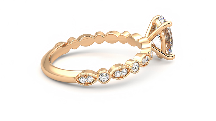 Taylor & Hart Selene Oval Engagement Ring 360 degree image 10