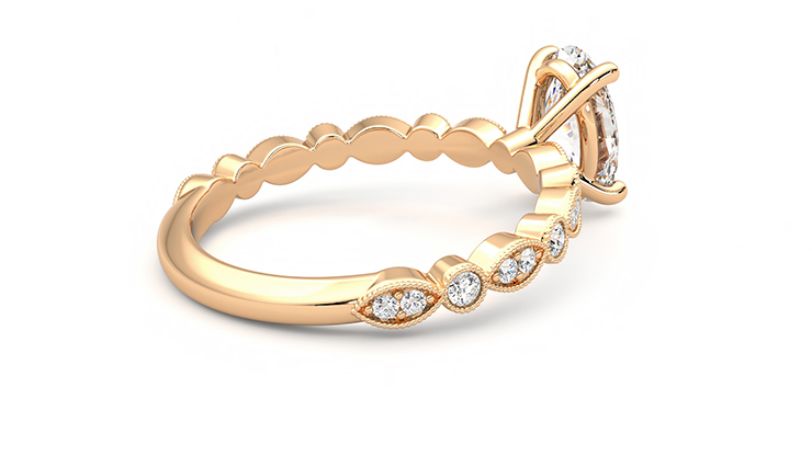Taylor & Hart Selene Oval Engagement Ring 360 degree image 11