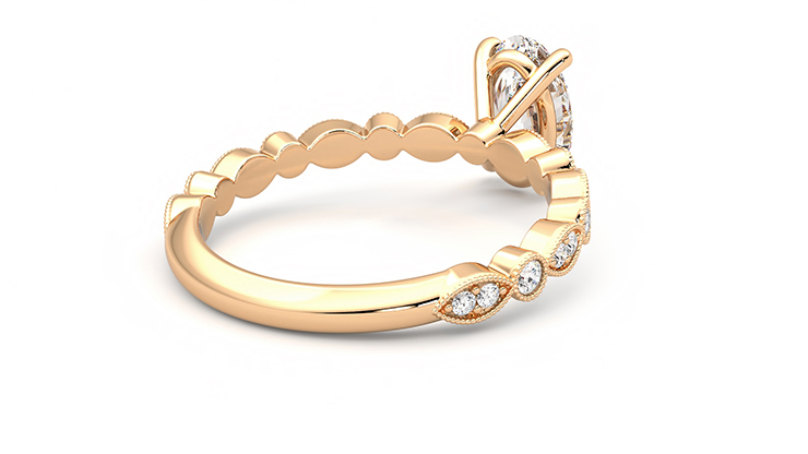 Taylor & Hart Selene Oval Engagement Ring 360 degree image 12