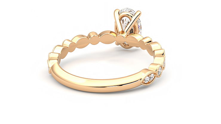 Taylor & Hart Selene Oval Engagement Ring 360 degree image 13
