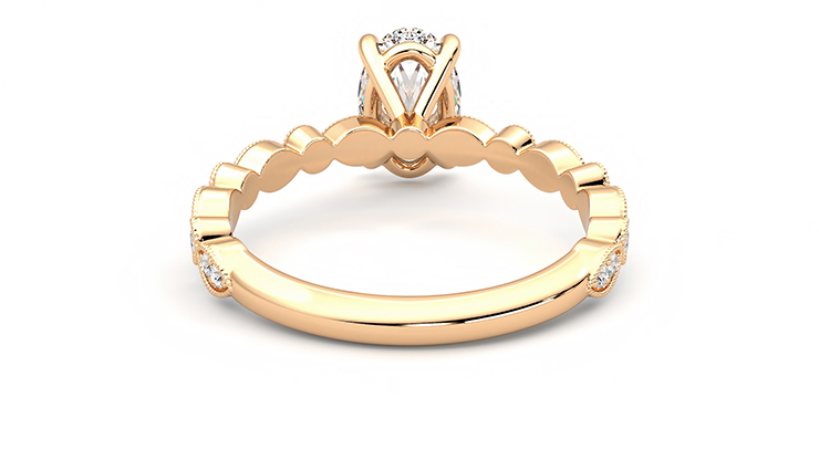 Taylor & Hart Selene Oval Engagement Ring 360 degree image 14