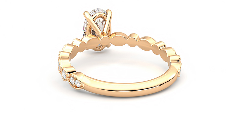 Taylor & Hart Selene Oval Engagement Ring 360 degree image 15