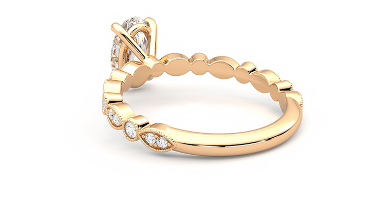 Taylor & Hart Selene Oval Engagement Ring 360 degree image 16