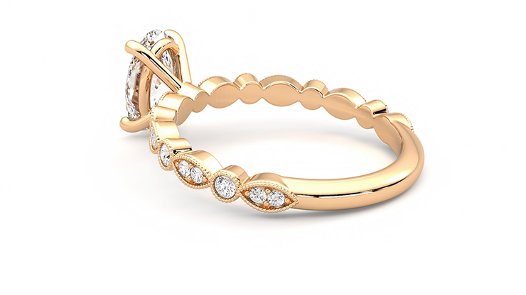 Taylor & Hart Selene Oval Engagement Ring 360 degree image 17